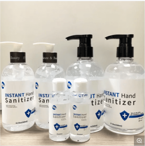 10ml, 50ml, 100ml, 200ml, 500ml, 5L hand sanitizers