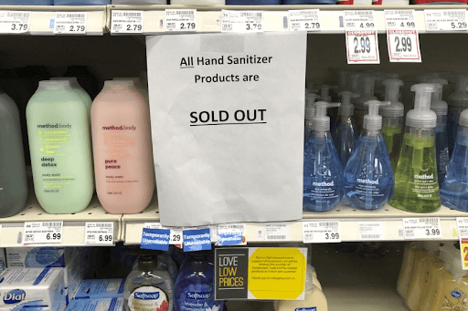 every hand sanitizer is sold out