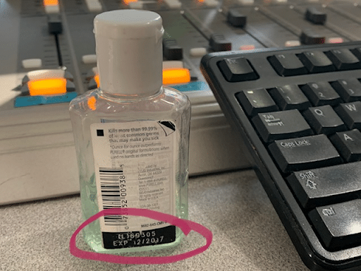 expiry date label hand sanitizer