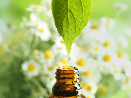 natural plant-based essential oil for hand rub recipe poured in a bottle