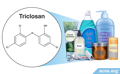 triclosan contained in old formulations of hand sanitizers, shampoo and liquid soaps obsolete today