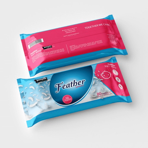 wet wipes packaging for back and front